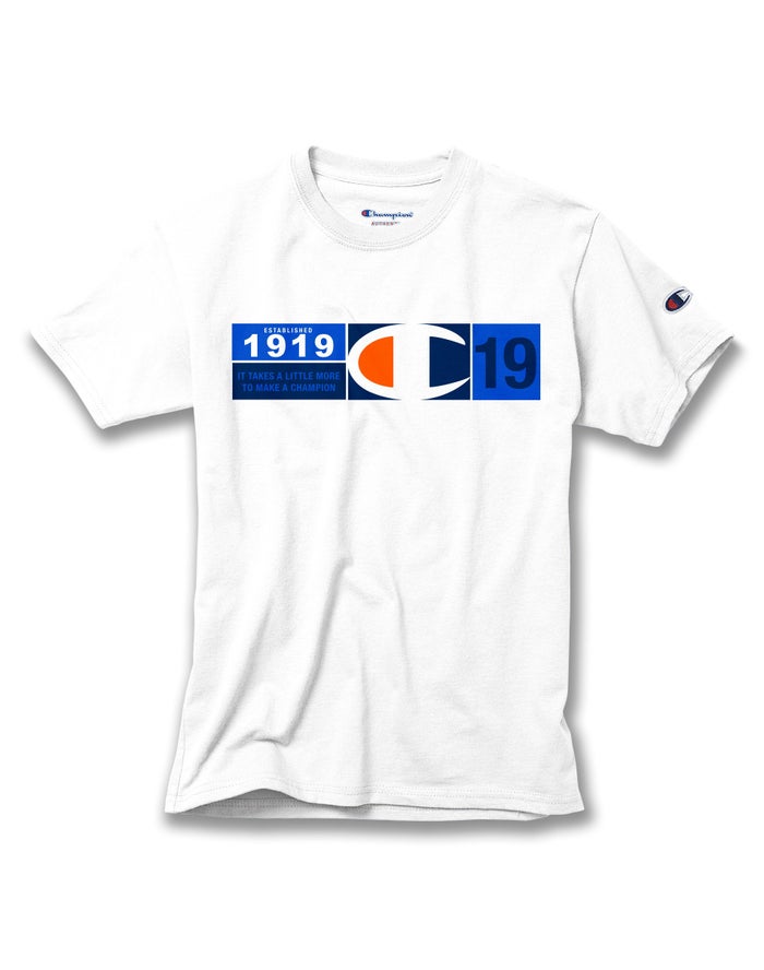 Champion Girls T-Shirt NZ - Cotton Knockout C Logo White ( 6430-OERCB )